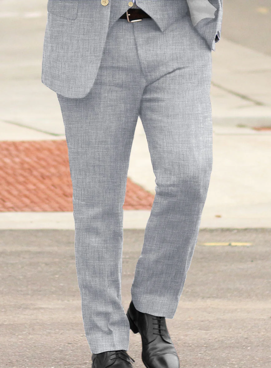 Italian Zod Light Gray Linen Suit - Image 10