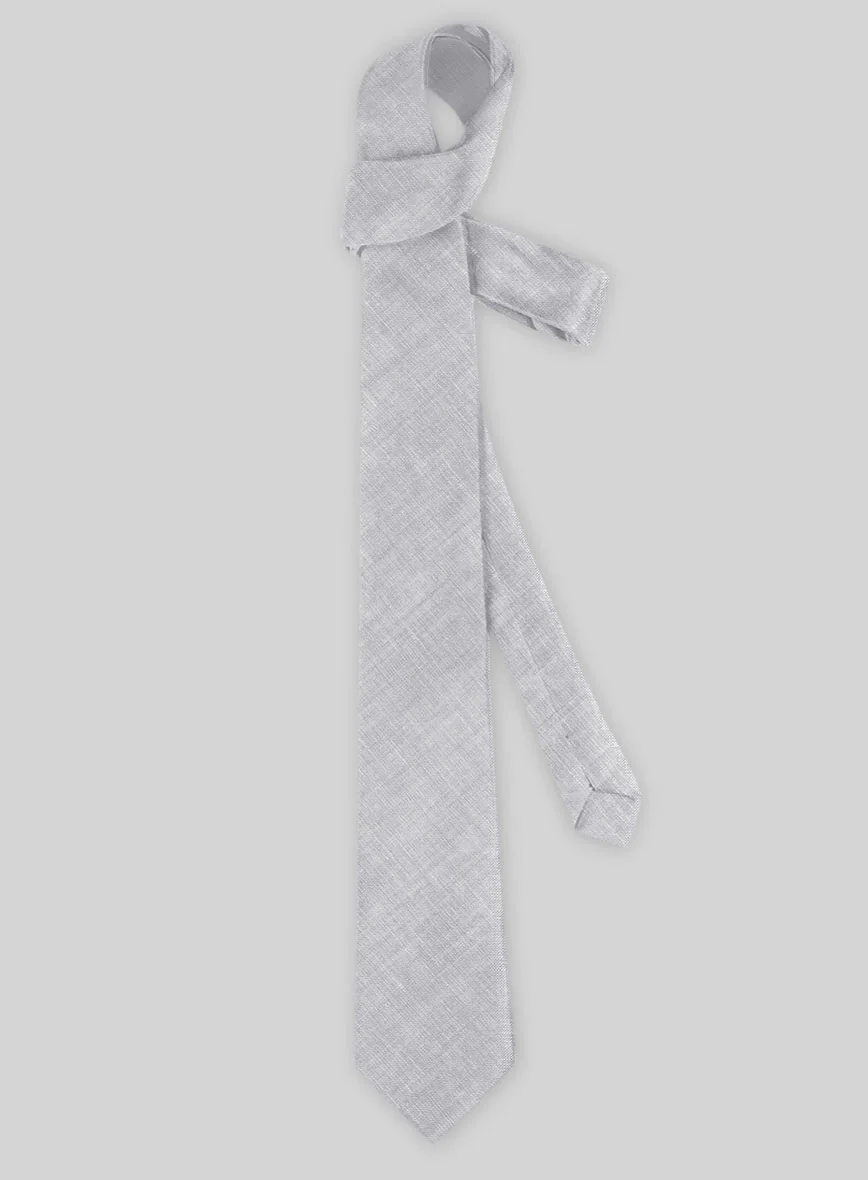 Italian Linen Tie - Zod light Gray - Image 2
