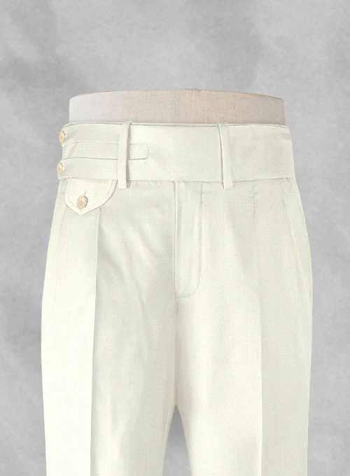 Ivory Double Gurkha Wool Trousers - Image 2