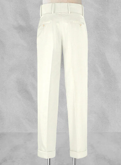 Ivory Double Gurkha Wool Trousers - Image 5