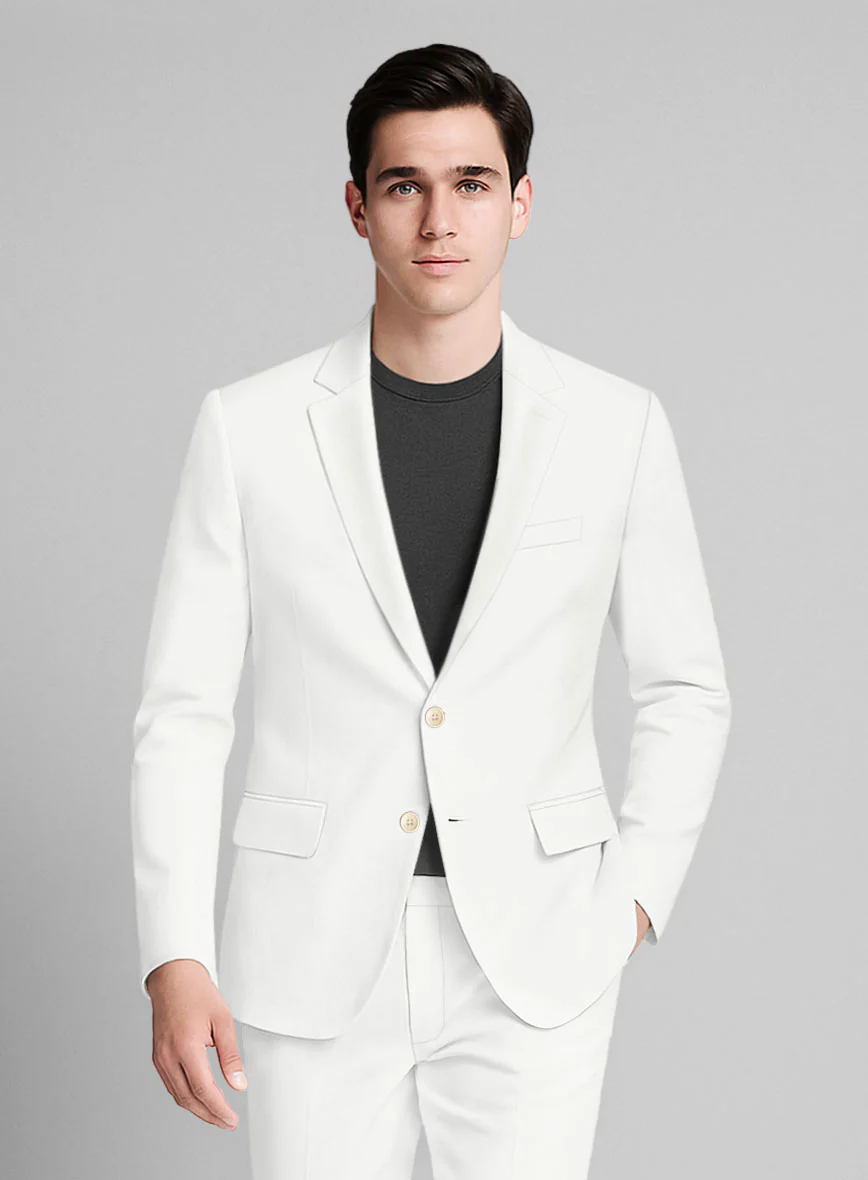 Ivory Napoli Stretch Light Weight Cotton Jacket - Image 2