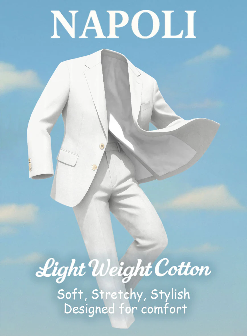 Ivory Napoli Stretch Light Weight Cotton Jacket - Image 4