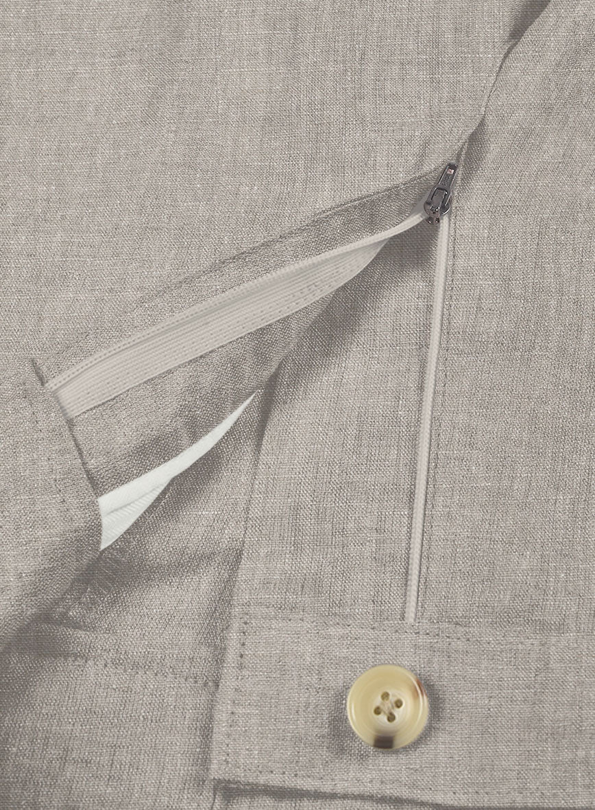 Ivy Beige Linen Cargo Pants - Image 6