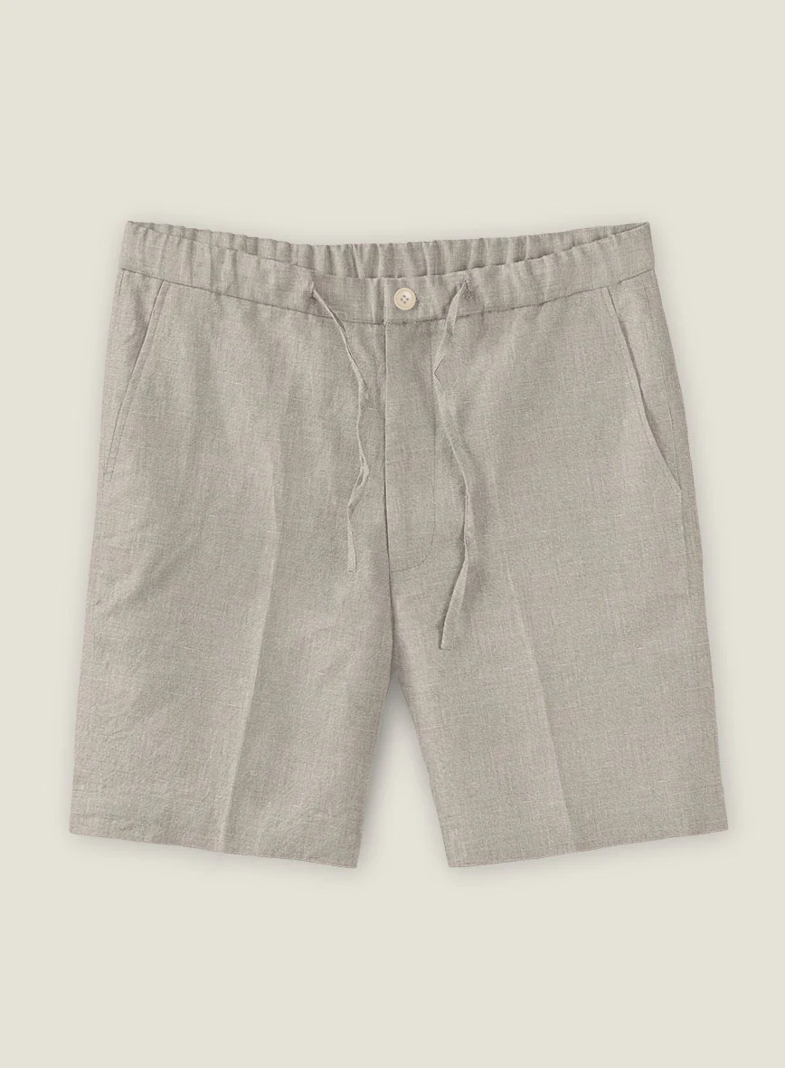 Ivy Beige Linen Shorts