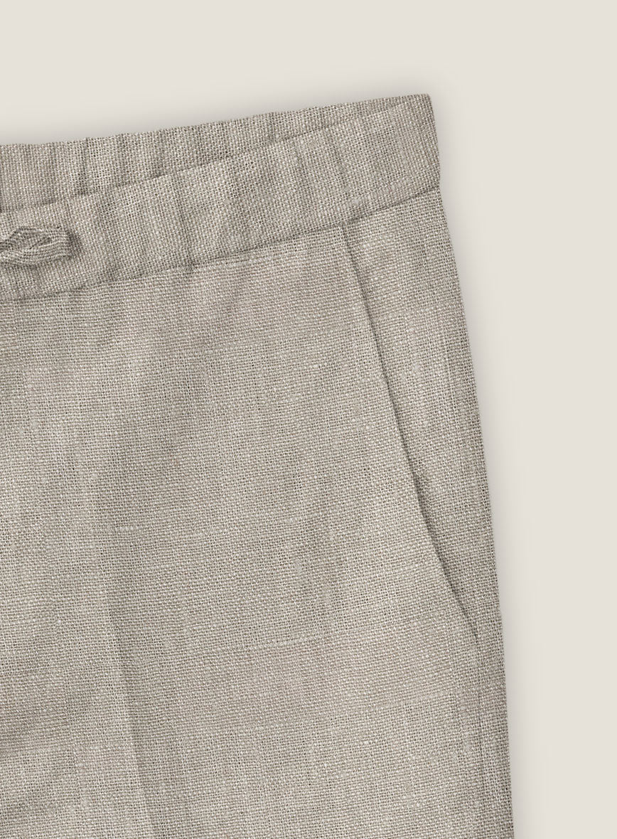 Ivy Beige Linen Shorts - Image 3