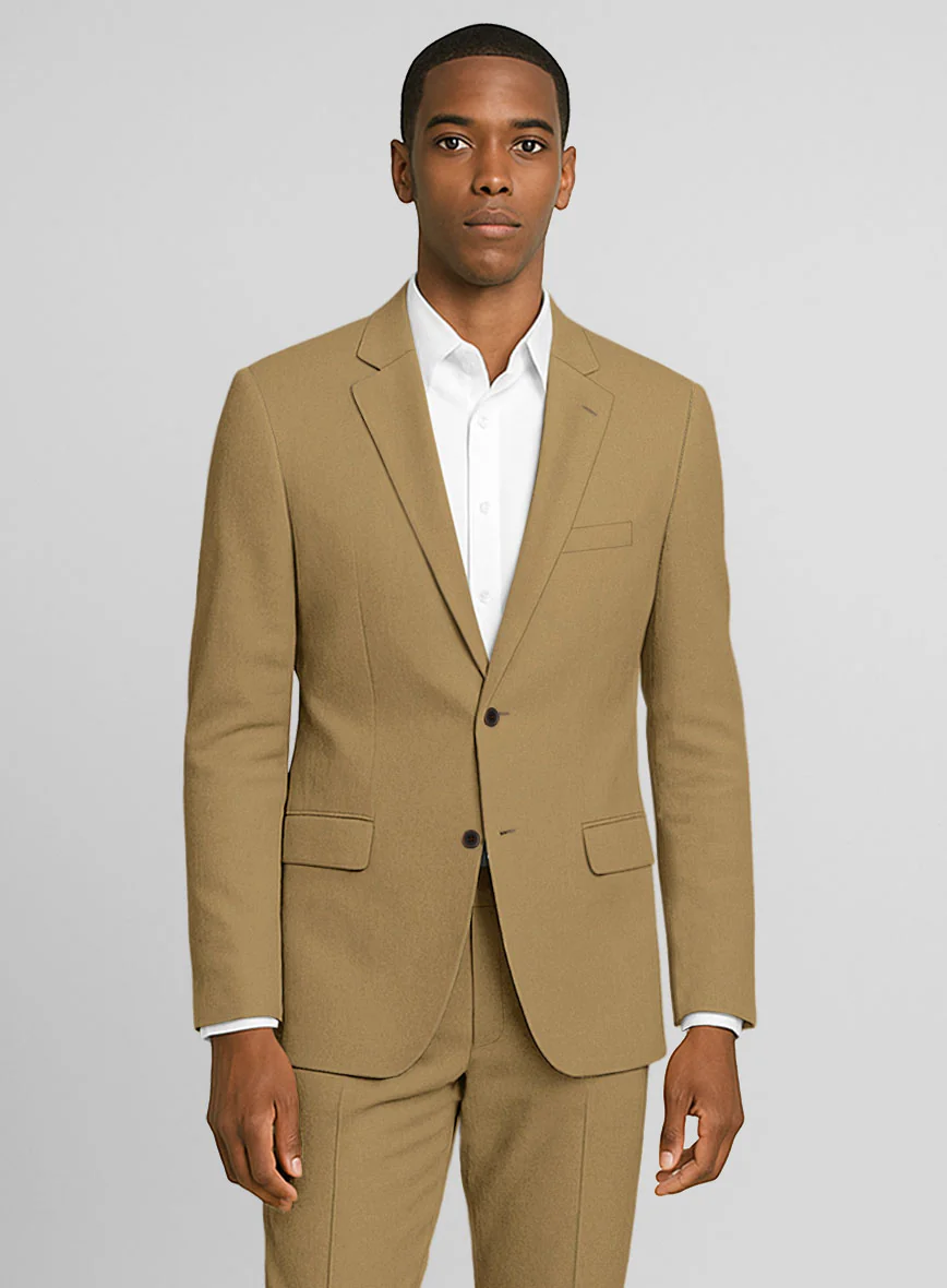 Khaki Feather Cotton Canvas Stretch Jacket - Image 2