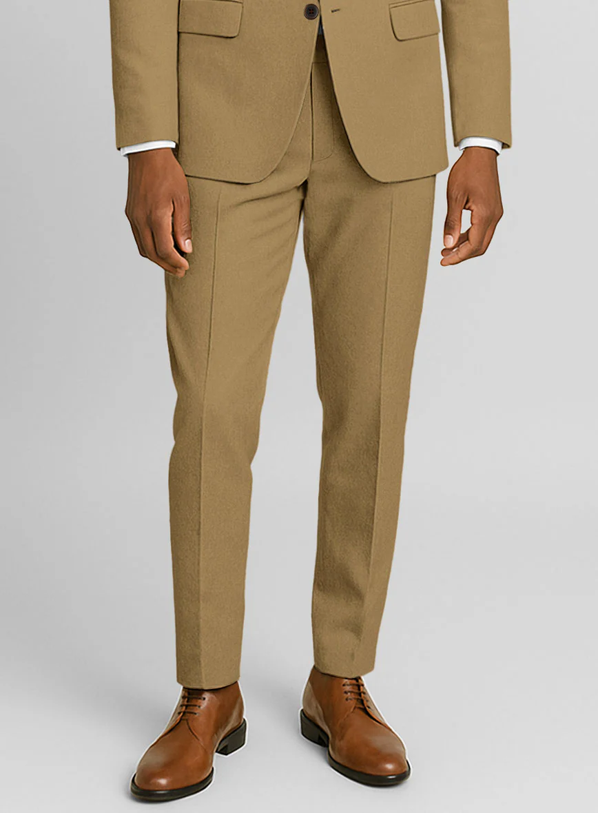 Khaki Feather Cotton Canvas Stretch Suit - Image 5