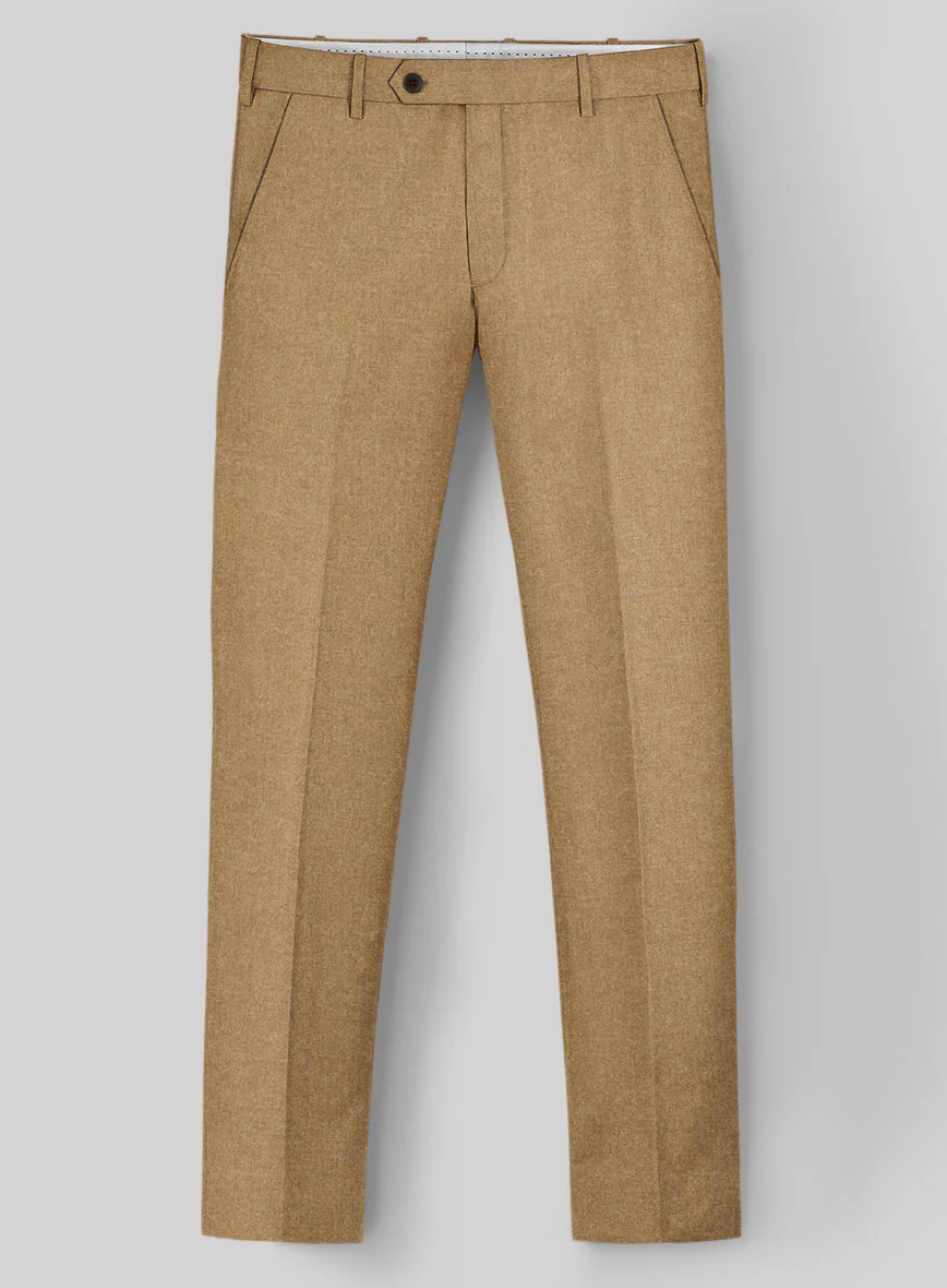 Khaki Flannel Wool Pants - Image 2