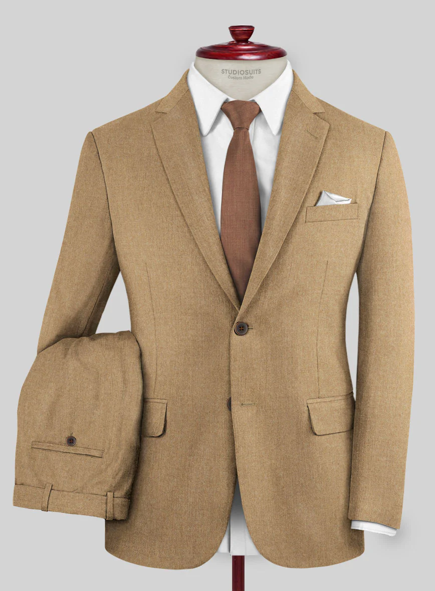 Khaki Flannel Wool Suit - Image 2