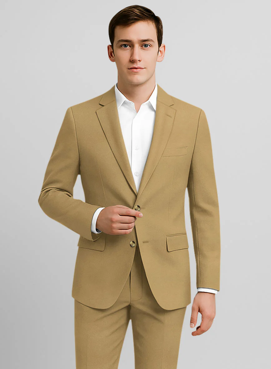 Khaki Stretch Chino Suit - Image 3