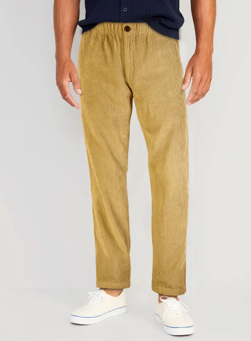 Khaki Stretch Pin Corduroy Easy Pants - Image 2