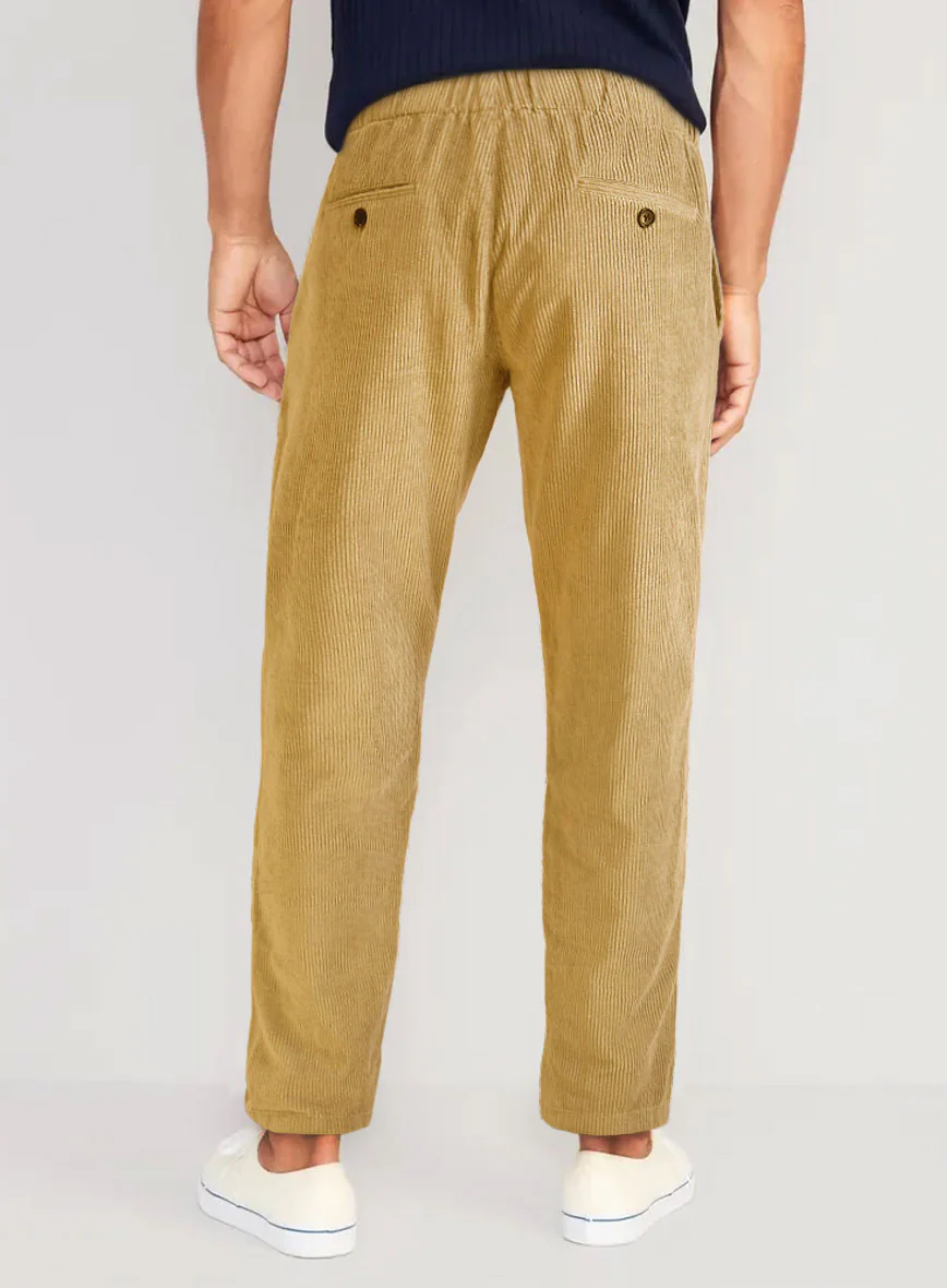 Khaki Stretch Pin Corduroy Easy Pants - Image 3