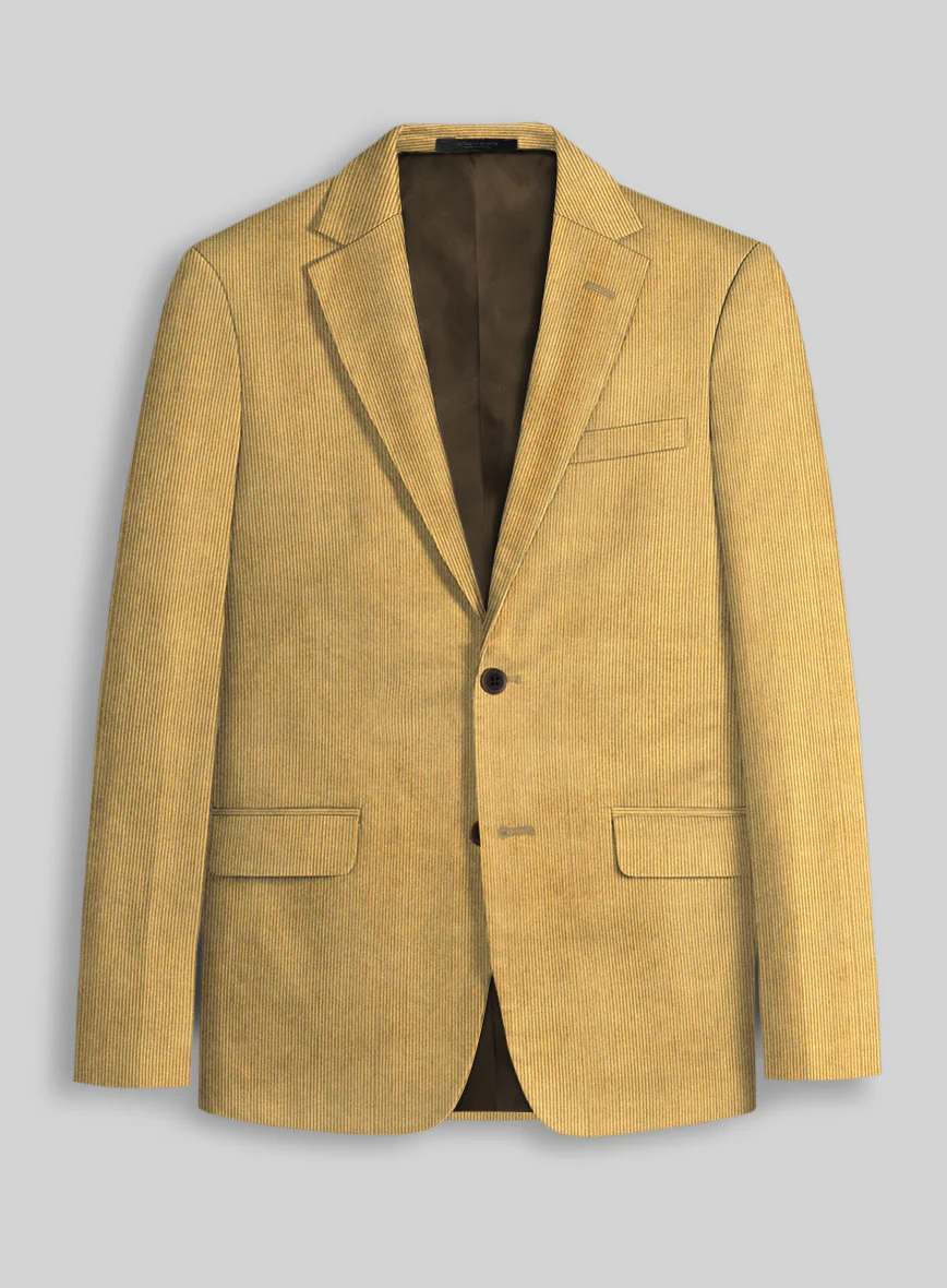 Khaki Stretch Pin Corduroy Suit - Image 3
