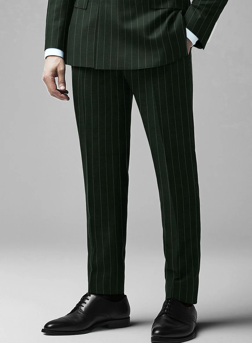 Kingsman Double Breasted Green Stripe Wool Suit - Image 5