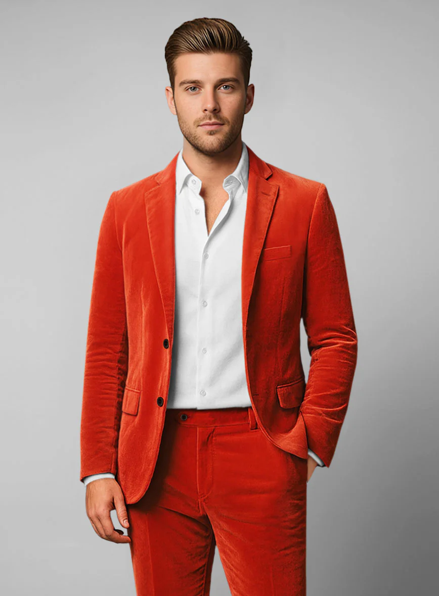 Kingsman Orange Velvet Jacket - Image 2