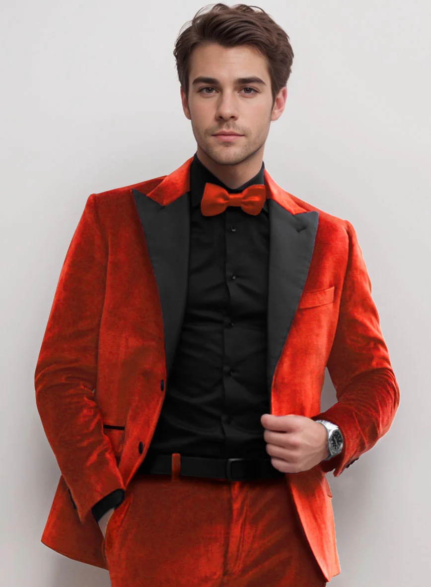 Kingsman Orange Velvet Tuxedo Jacket - Image 2