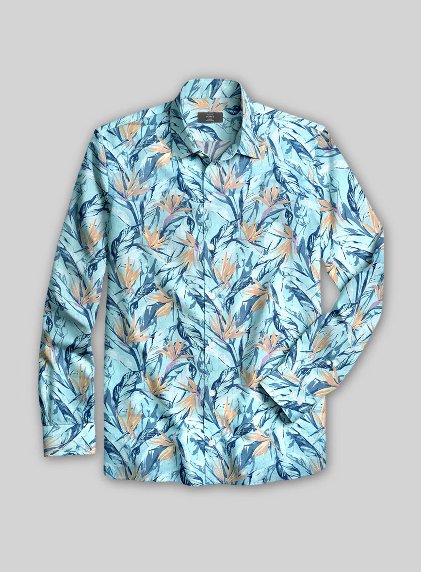 Lagoon Bloom Cotton Shirt - Image 3