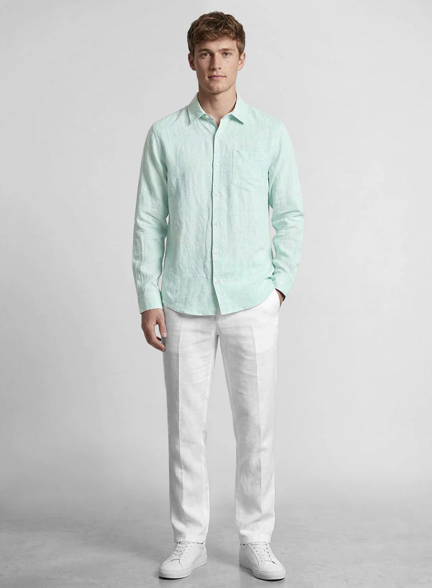 Lagoon Mist Pure Linen Shirt - Image 4