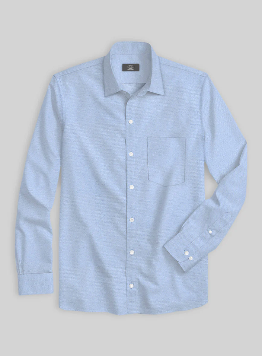 Lake Blue Twill Cotton Shirt - Image 2