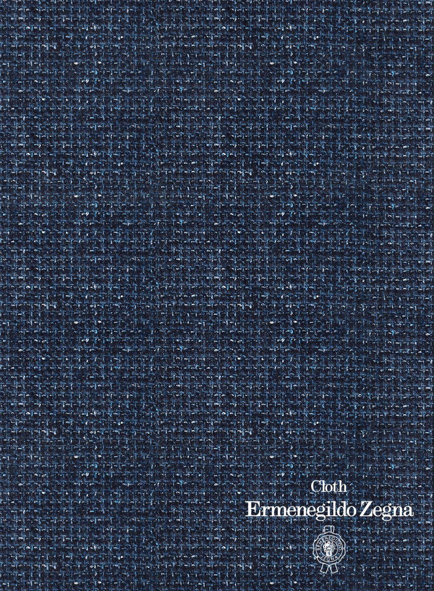 Lanificio Zegna Blue Basket Weave Jacket - Image 4