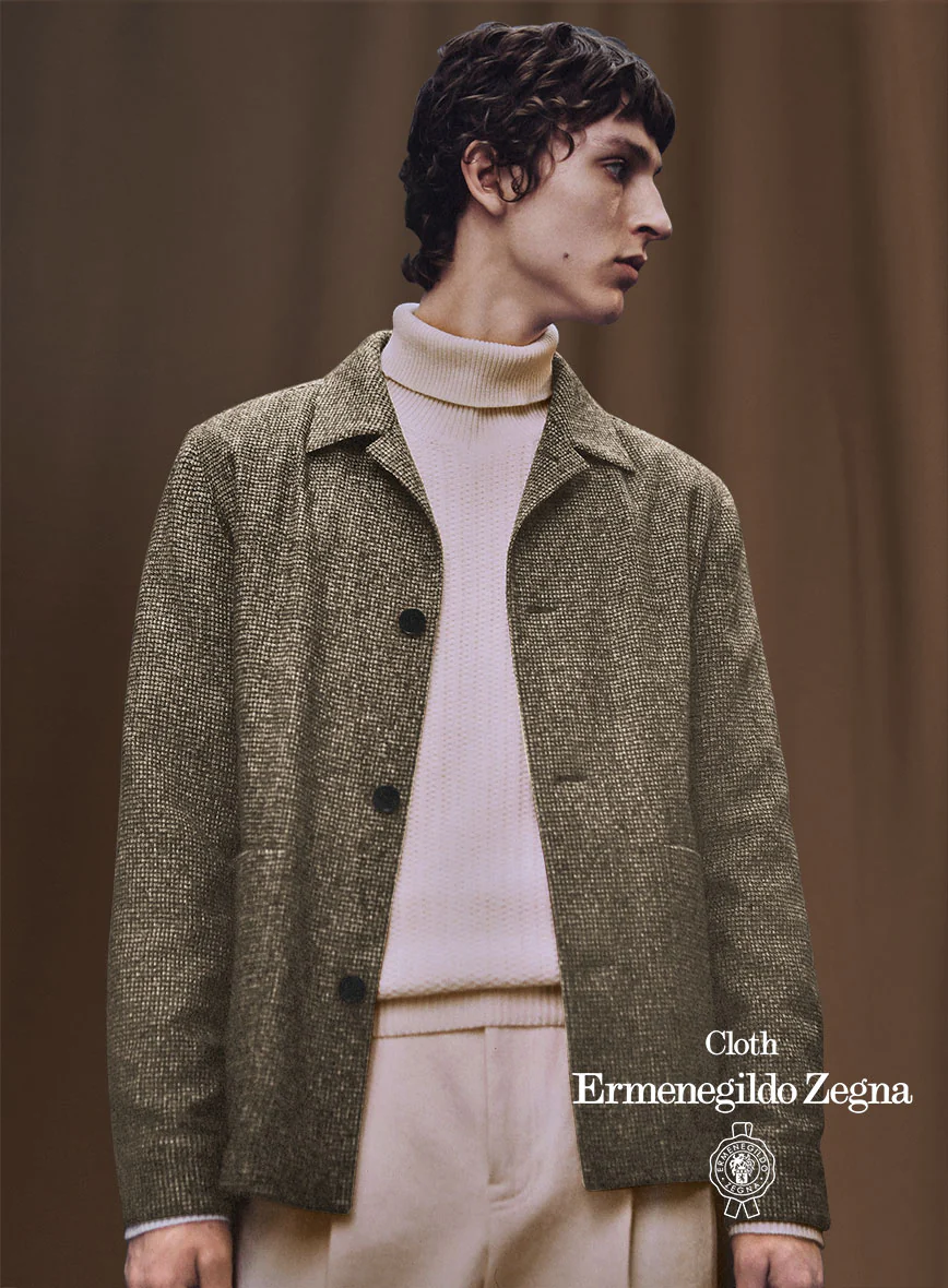 Lanificio Zegna Brown Basket Weave Jacket - Image 2