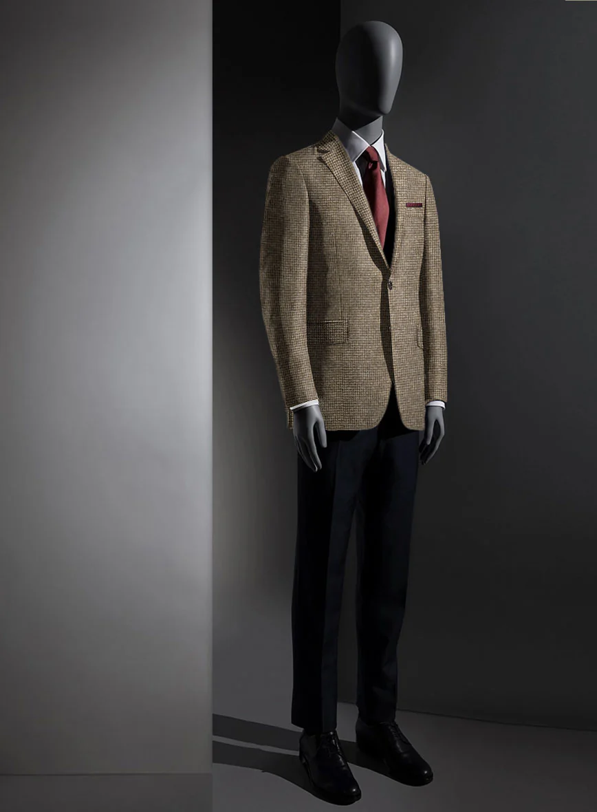 Lanificio Zegna Brown Basket Weave Jacket - Image 3