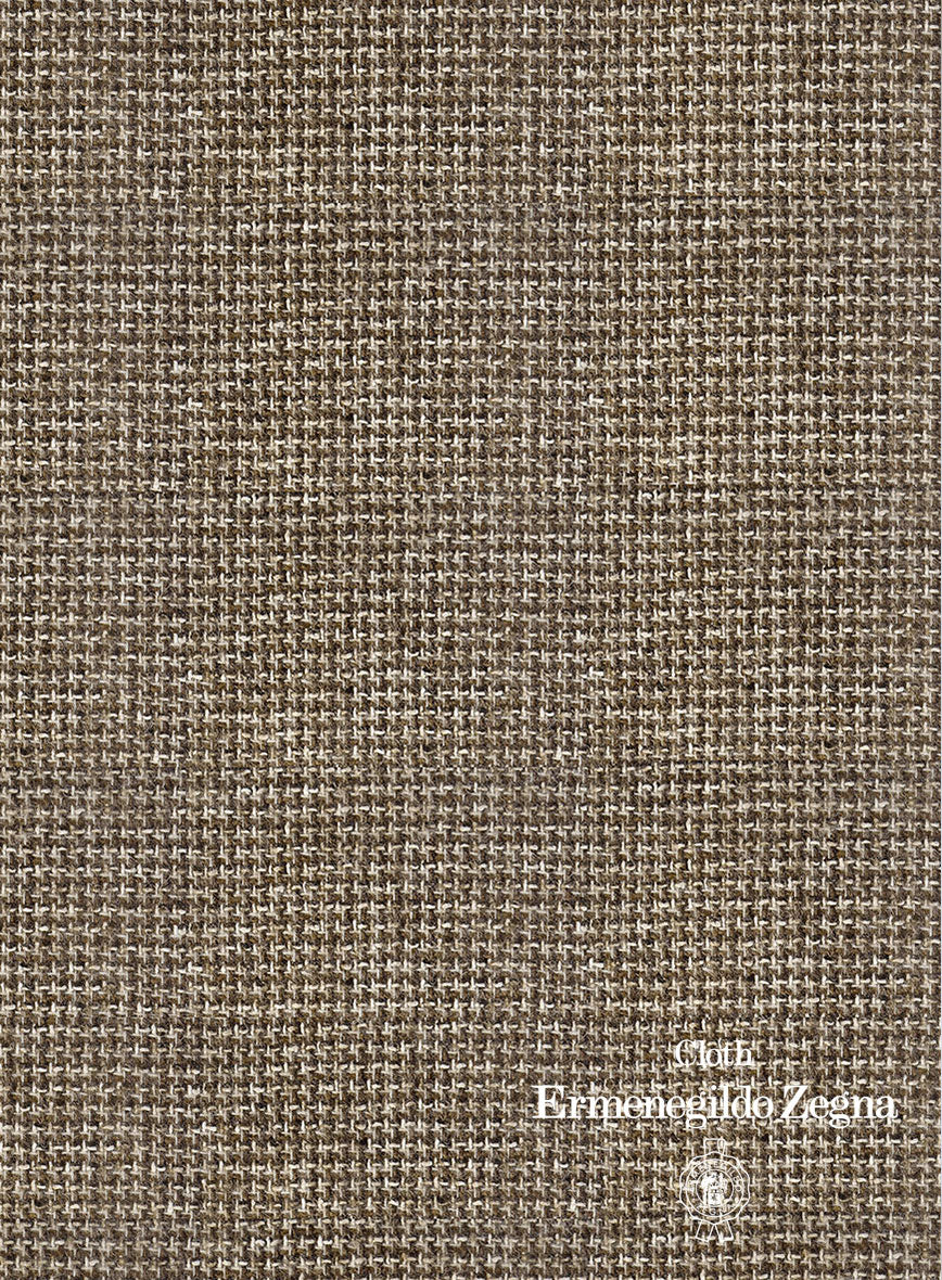 Lanificio Zegna Brown Basket Weave Jacket - Image 4