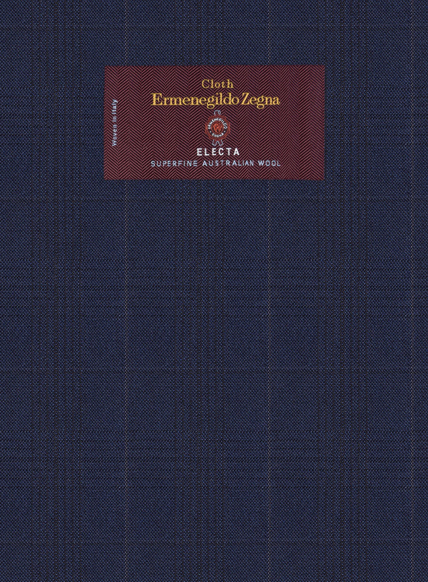 Lanificio Zegna Electa Casiri Blue Checks Wool Pants - Image 3