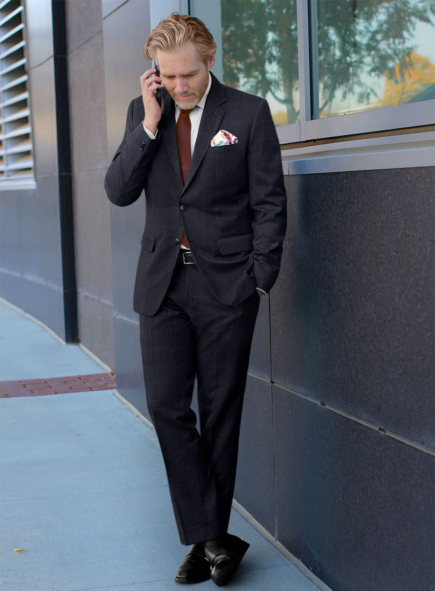 Lanificio Zegna Electa Corta Blue Checks Wool Suit - Image 2