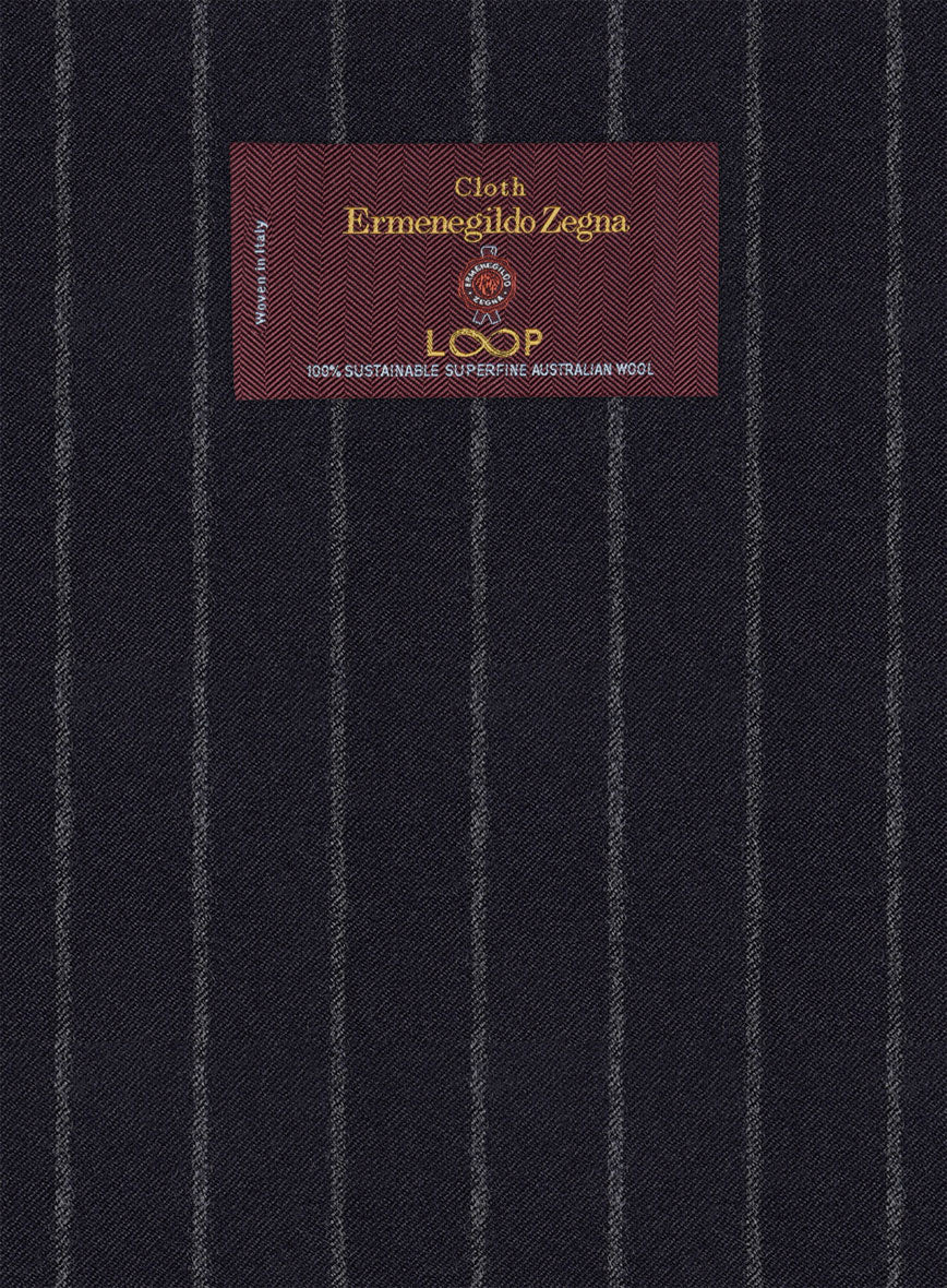 Lanificio Zegna Loop Adana Blue Stripe Wool Pants - Image 3