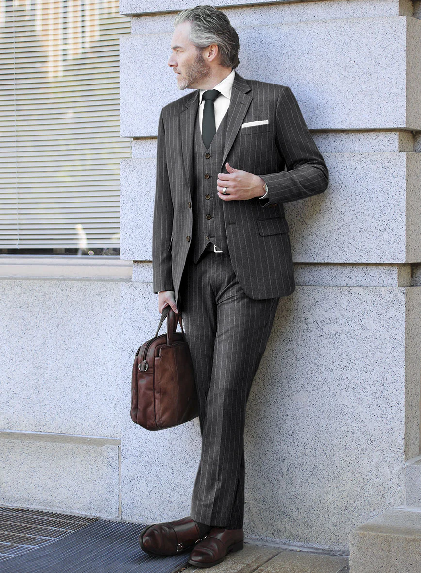 Lanificio Zegna Loop Adana Gray Stripe Wool Suit - Image 2