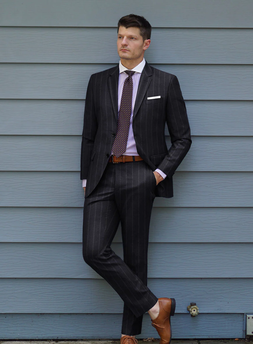 Lanificio Zegna Loop Dovana Blue Stripe Wool Suit - Image 2