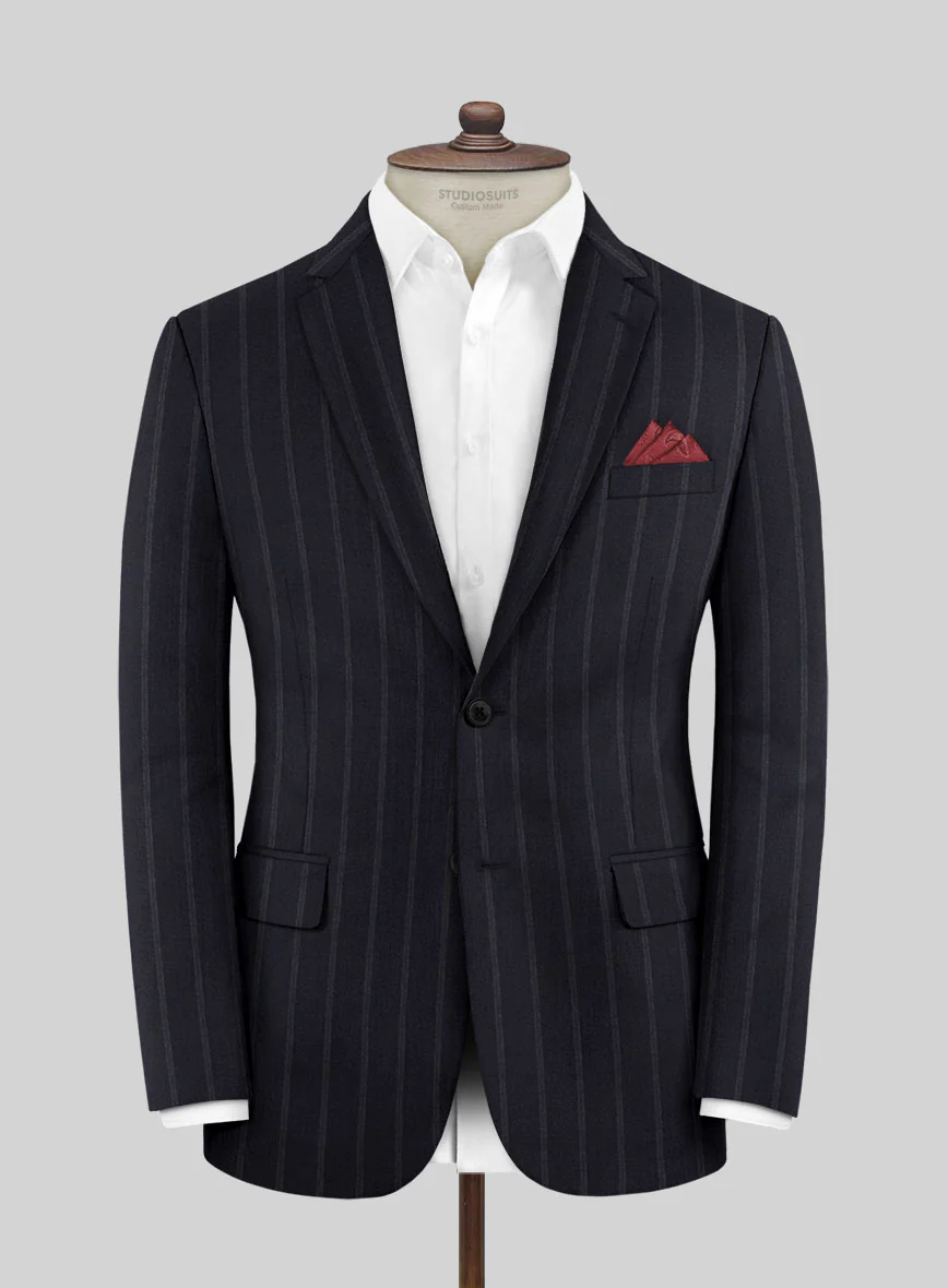 Lanificio Zegna Loop Dovana Blue Stripe Wool Suit - Image 3
