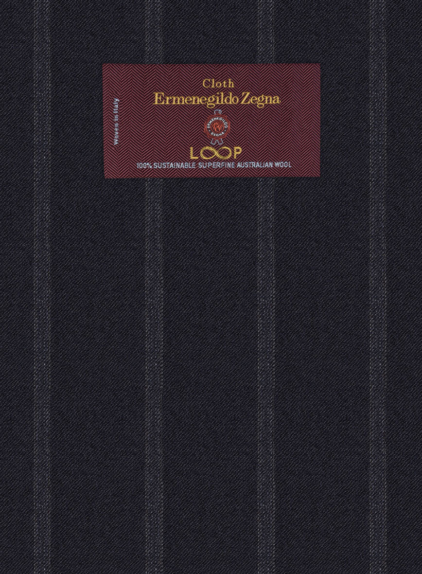 Lanificio Zegna Loop Dovana Blue Stripe Wool Suit - Image 6