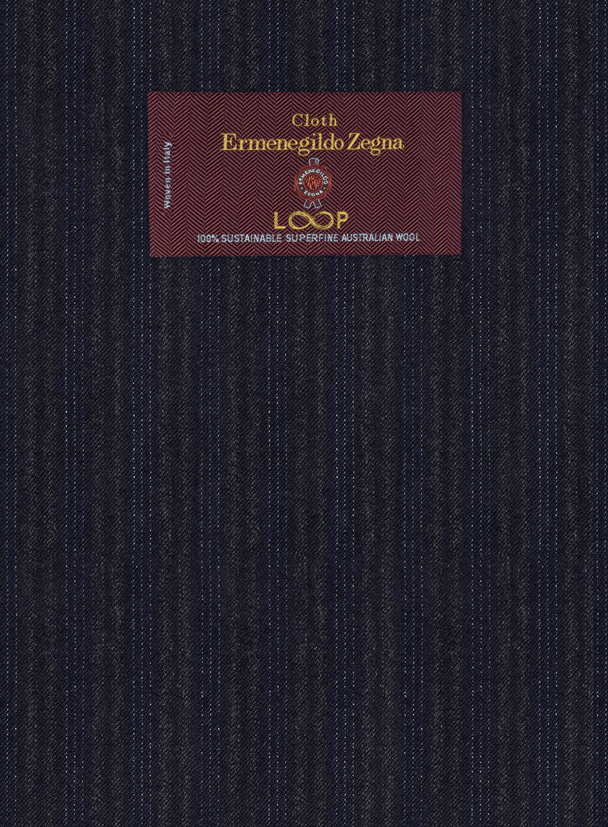 Lanificio Zegna Loop Laonel Blue Stripe Wool Pants - Image 3