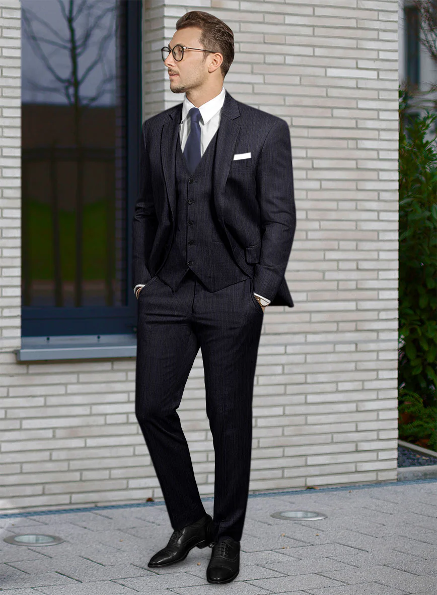 Lanificio Zegna Loop Laonel Blue Stripe Wool Suit - Image 2