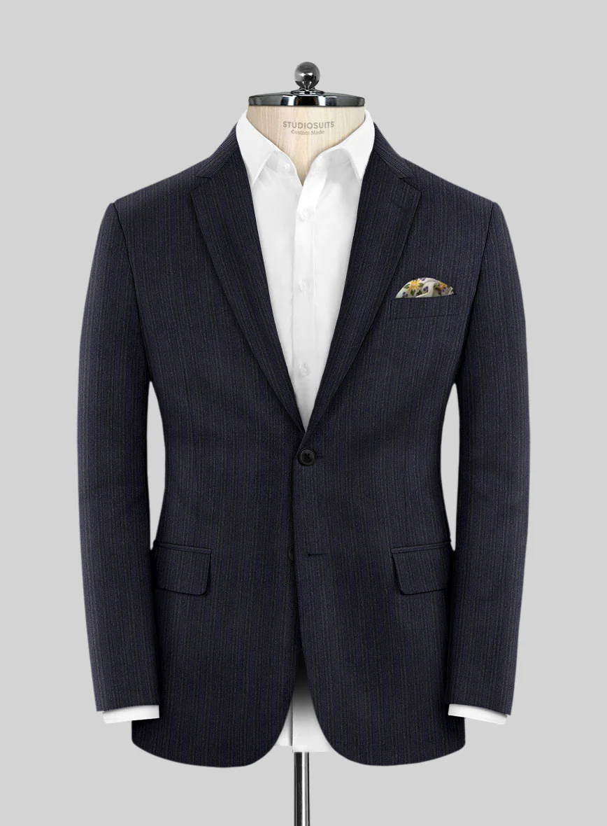Lanificio Zegna Loop Laonel Blue Stripe Wool Suit - Image 3