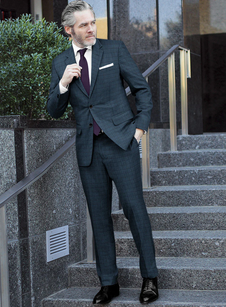 Lanificio Zegna Loop Sas Blue Checks Wool Suit - Image 2