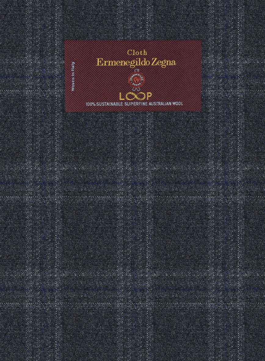 Lanificio Zegna Loop Verone Blue Checks Wool Suit - Image 5