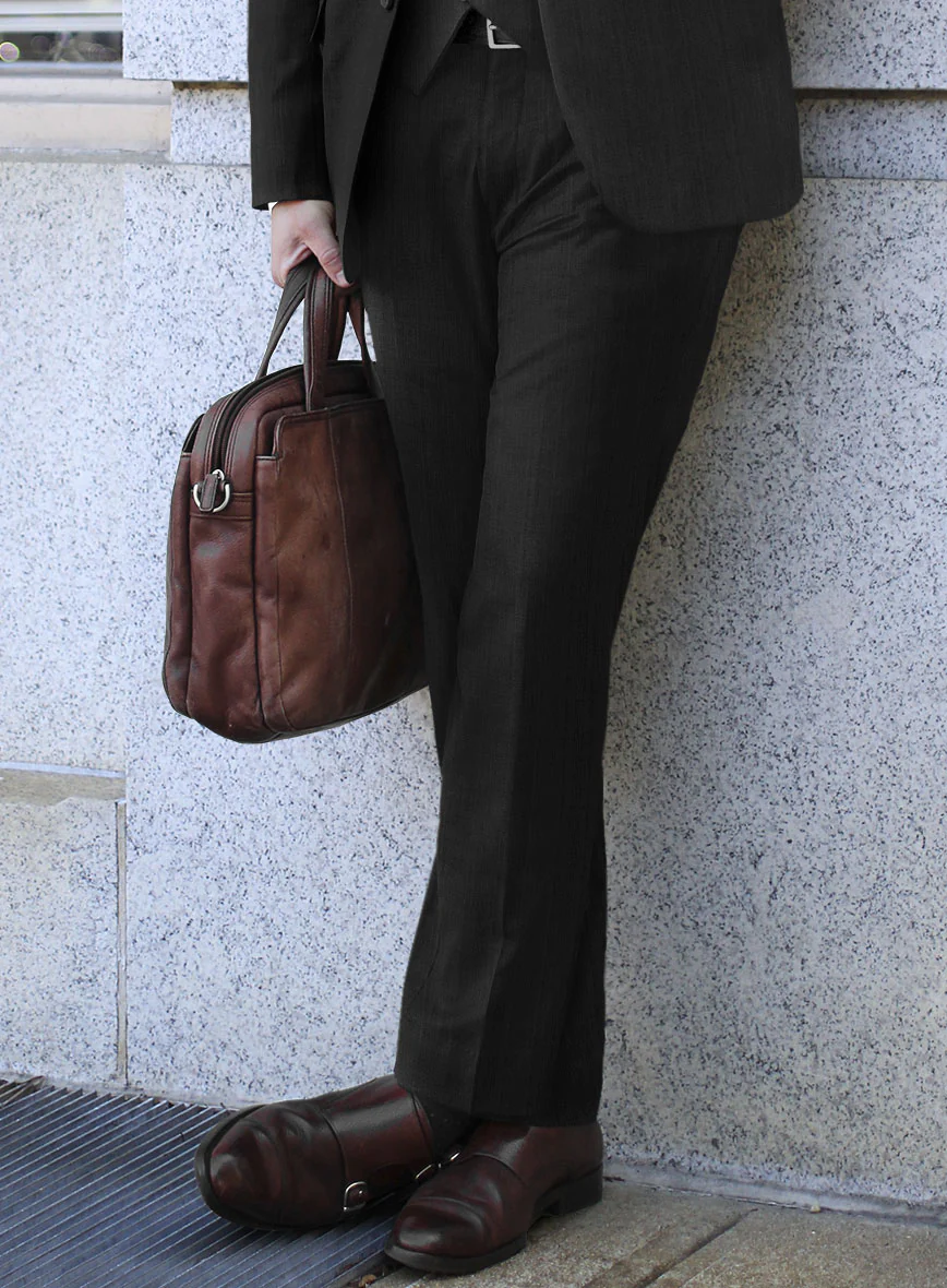 Lanificio Zegna Traveller Adiel Black Stripe Wool Pants - Image 2