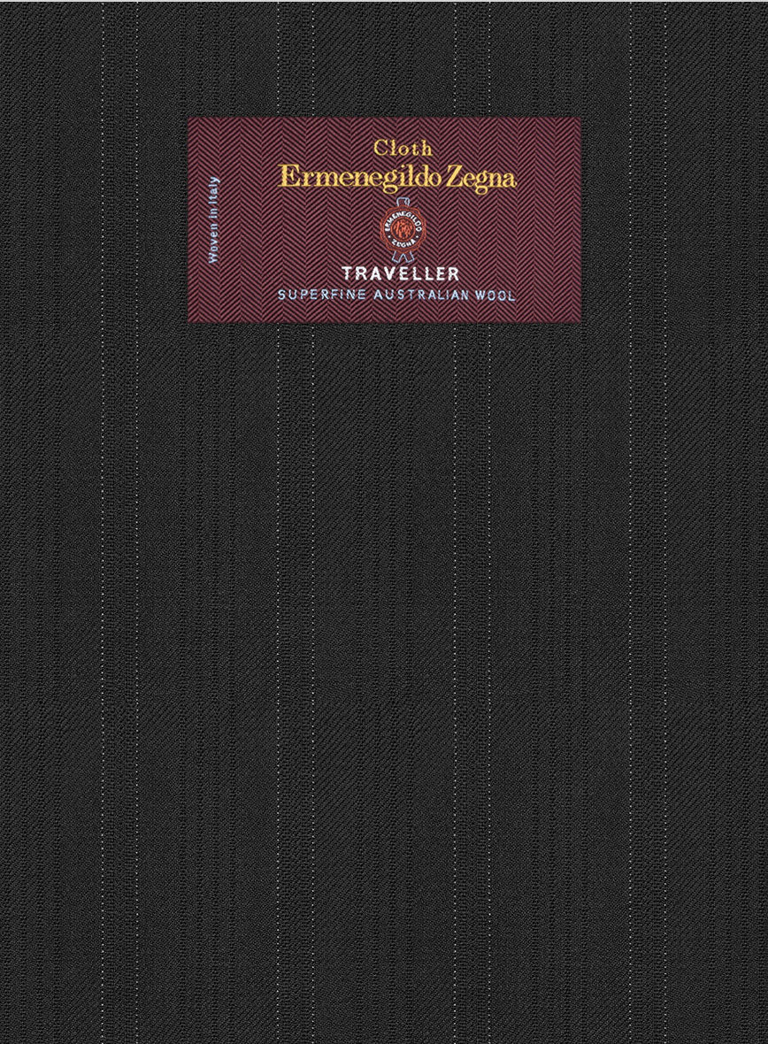 Lanificio Zegna Traveller Adiel Black Stripe Wool Pants - Image 3