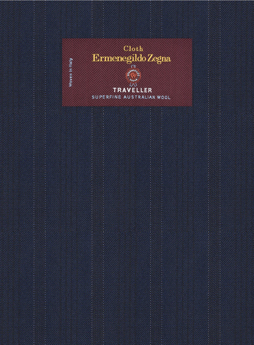 Lanificio Zegna Traveller Adiel Blue Stripe Wool Jacket - Image 2