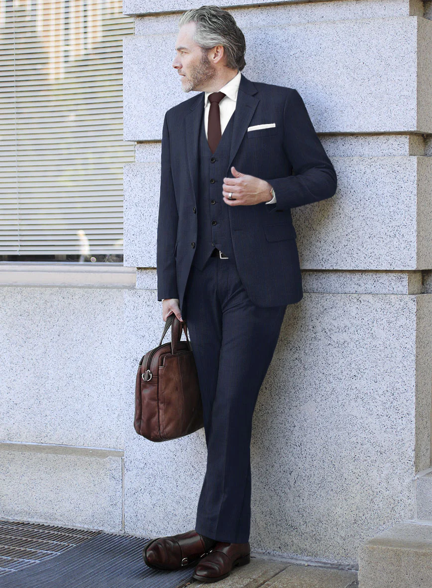 Lanificio Zegna Traveller Adiel Blue Stripe Wool Suit - Image 2