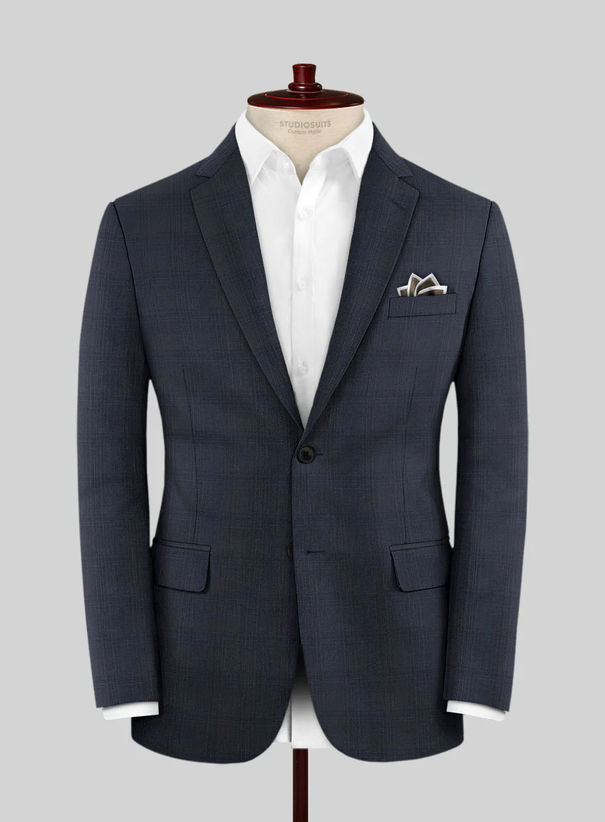 Lanificio Zegna Traveller Isai Blue Checks Wool Jacket