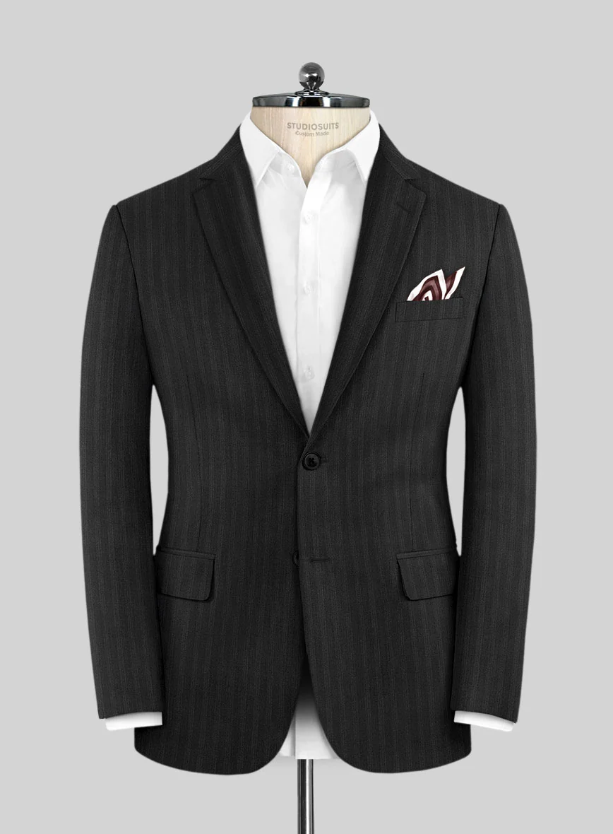 Lanificio Zegna Traveller Jaspal Black Stripe Wool Suit - Image 3