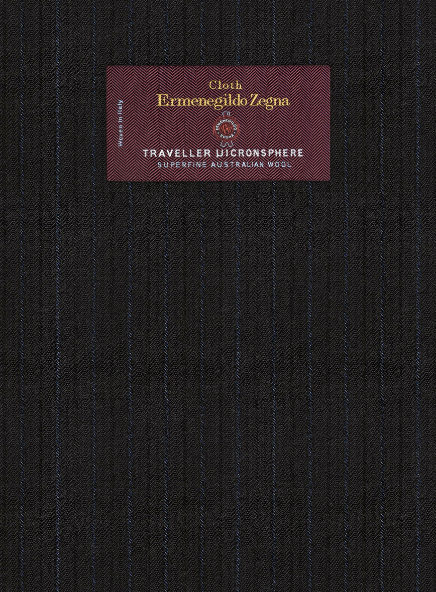 Lanificio Zegna Traveller Naquez Black Stripe Wool Jacket - Image 2