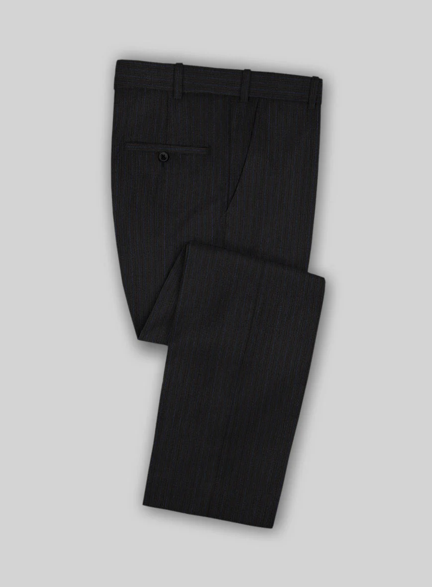 Lanificio Zegna Traveller Naquez Black Stripe Wool Suit - Image 5