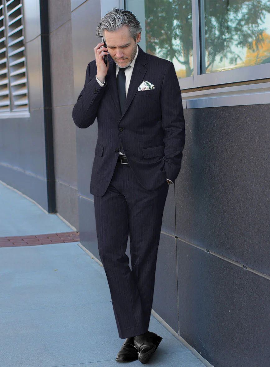 Lanificio Zegna Traveller Naquez Blue Stripe Wool Suit - Image 2