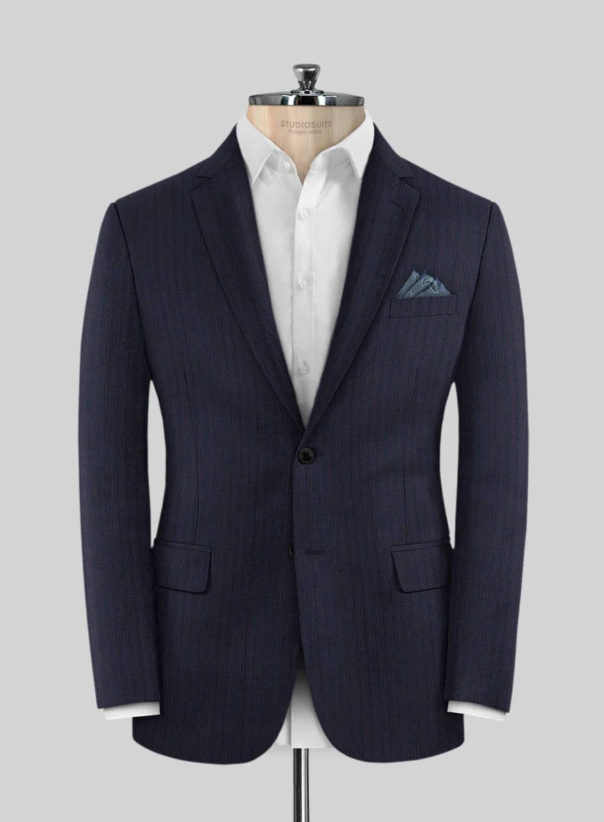 Lanificio Zegna Traveller Naquez Blue Stripe Wool Suit - Image 3