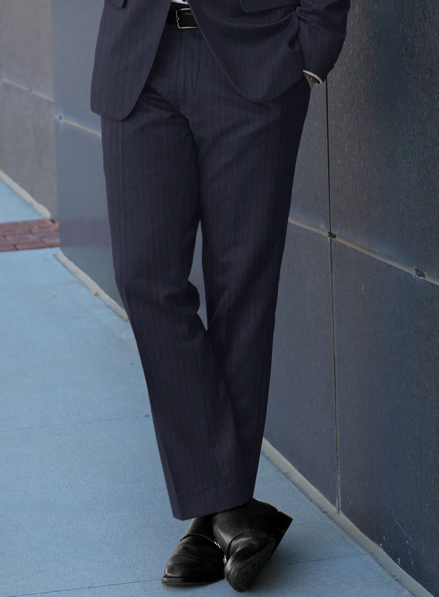 Lanificio Zegna Traveller Naquez Blue Stripe Wool Suit - Image 4